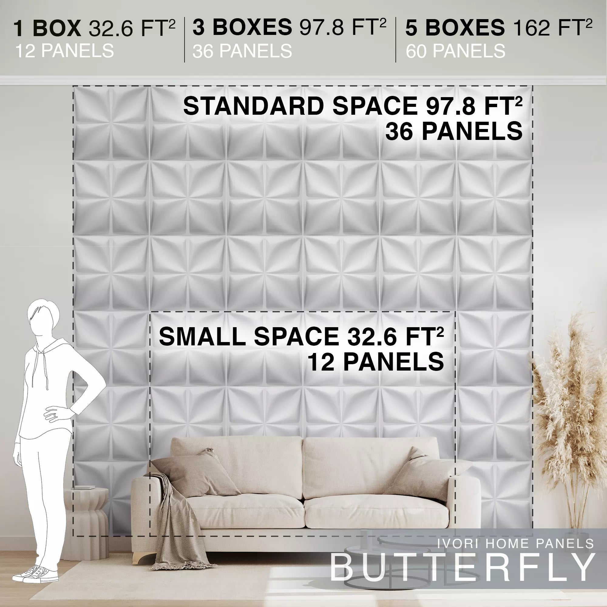 IVORI™ Butterfly Lux Wall Panel (12 pc set)