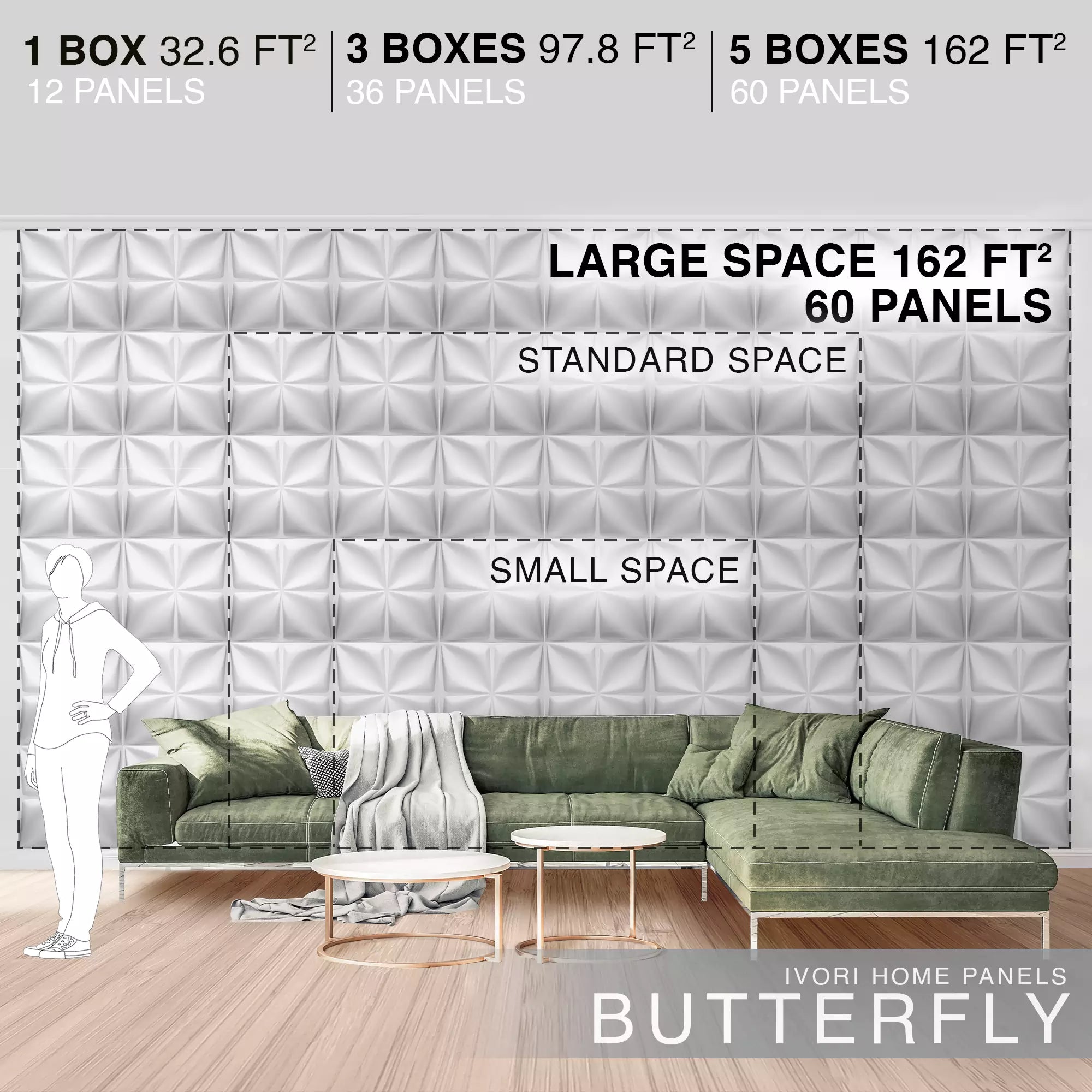 IVORI™ Butterfly Lux Wall Panel (12 pc set)