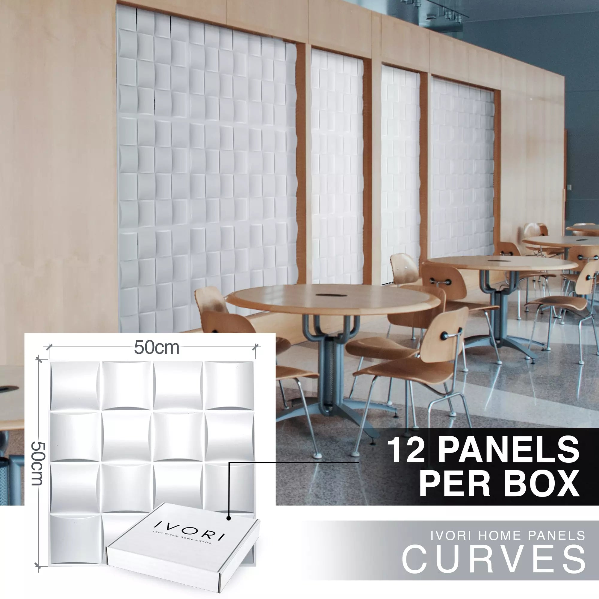 IVORI™ Curves Lux Wall Panel  (12 pc set)