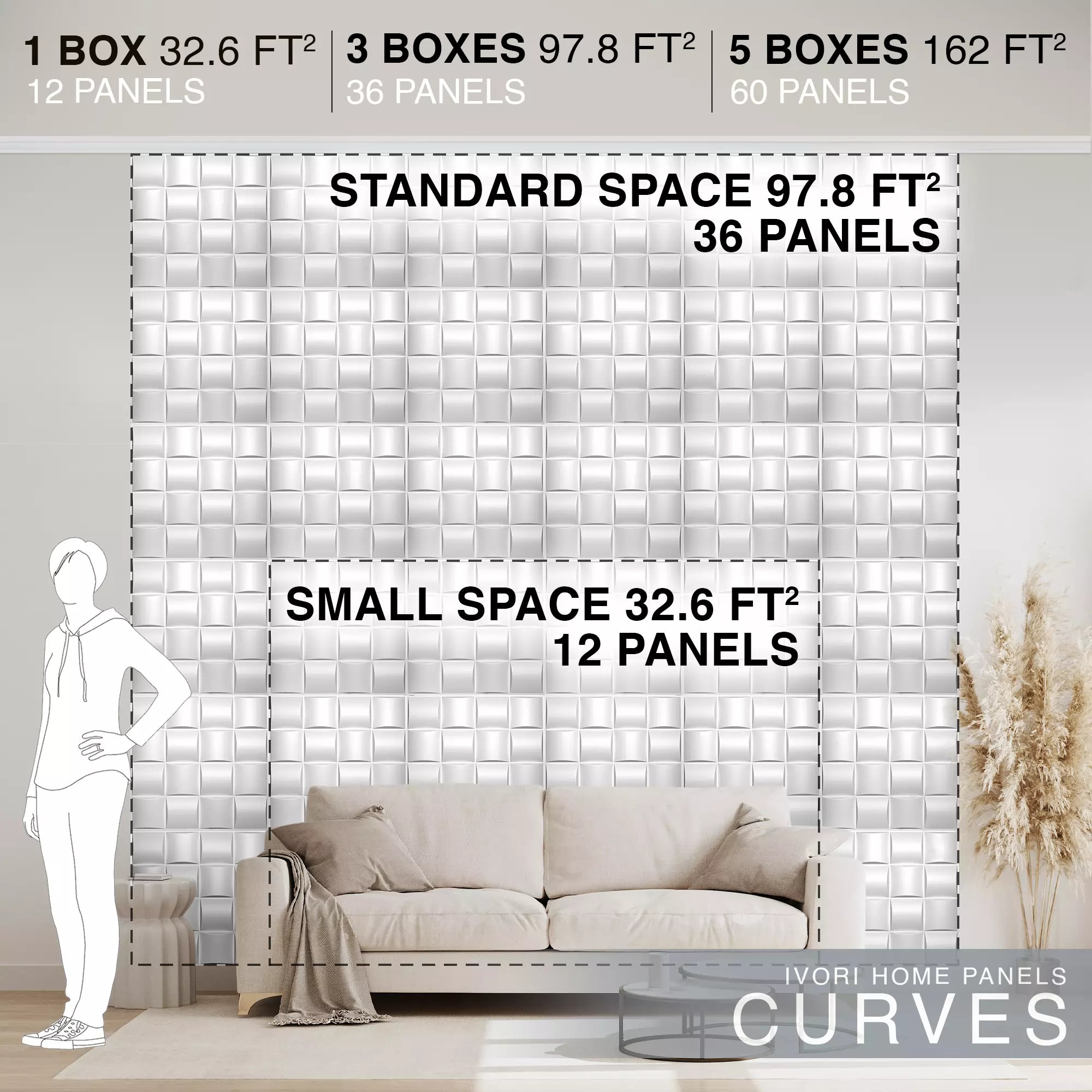 IVORI™ Curves Lux Wall Panel  (12 pc set)