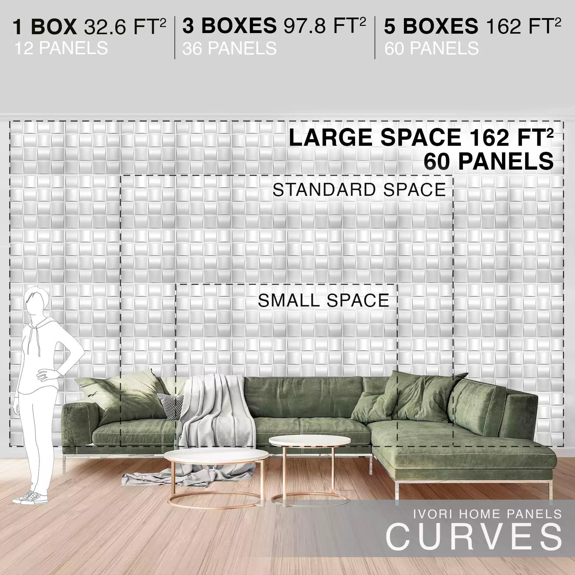 IVORI™ Curves Lux Wall Panel  (12 pc set)